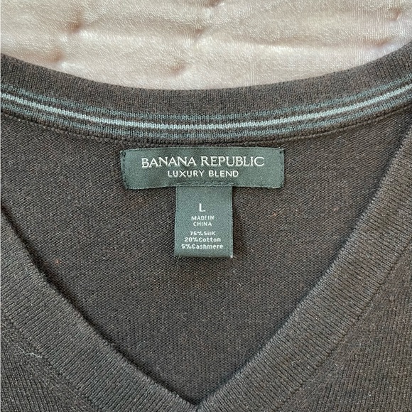 Men's chocolate brown Banana Republic merino wool sweater - Picture 3 of 3